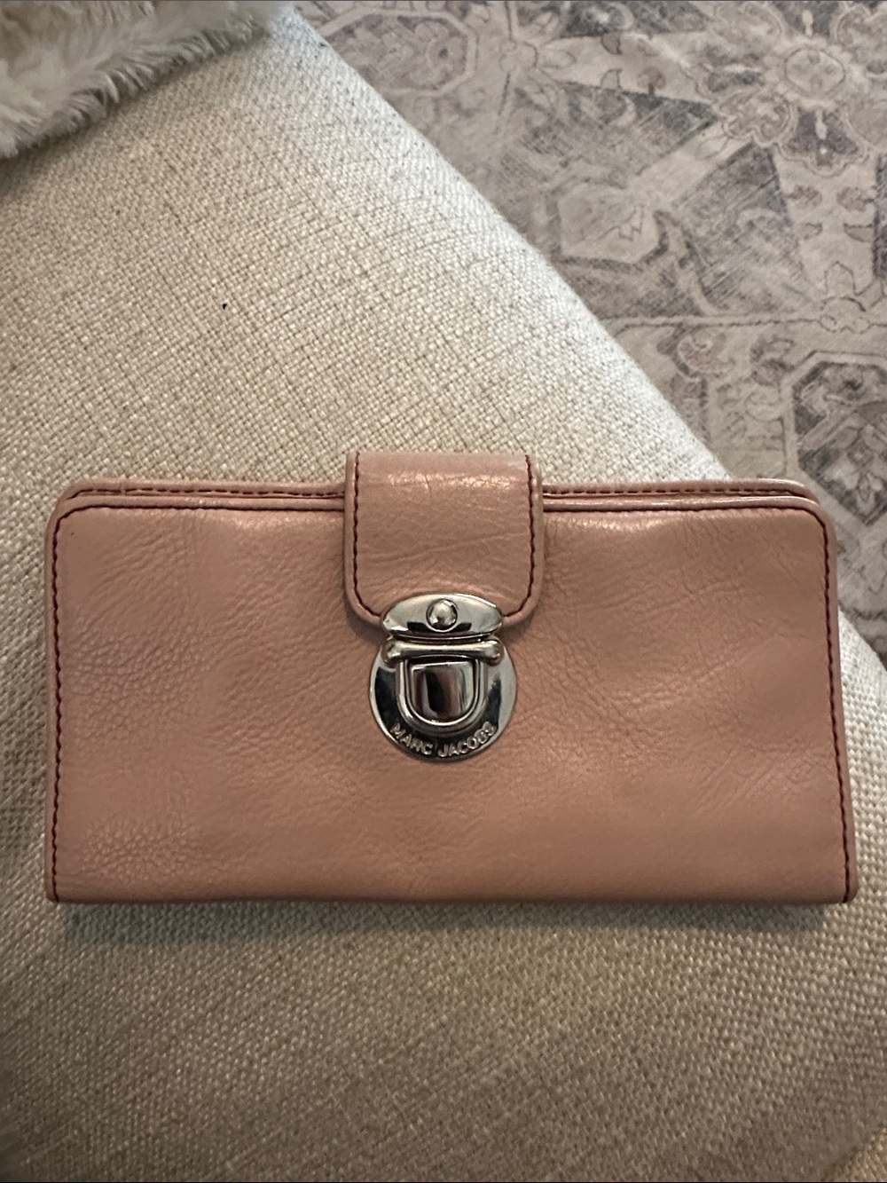 Marc Jacobs Blush Pink Leather Clasp Wallet